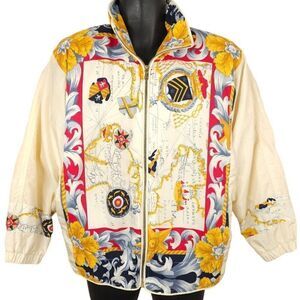 Vintage East West Nautical Bomber Jacket Womens Size Small Iniko Fashion